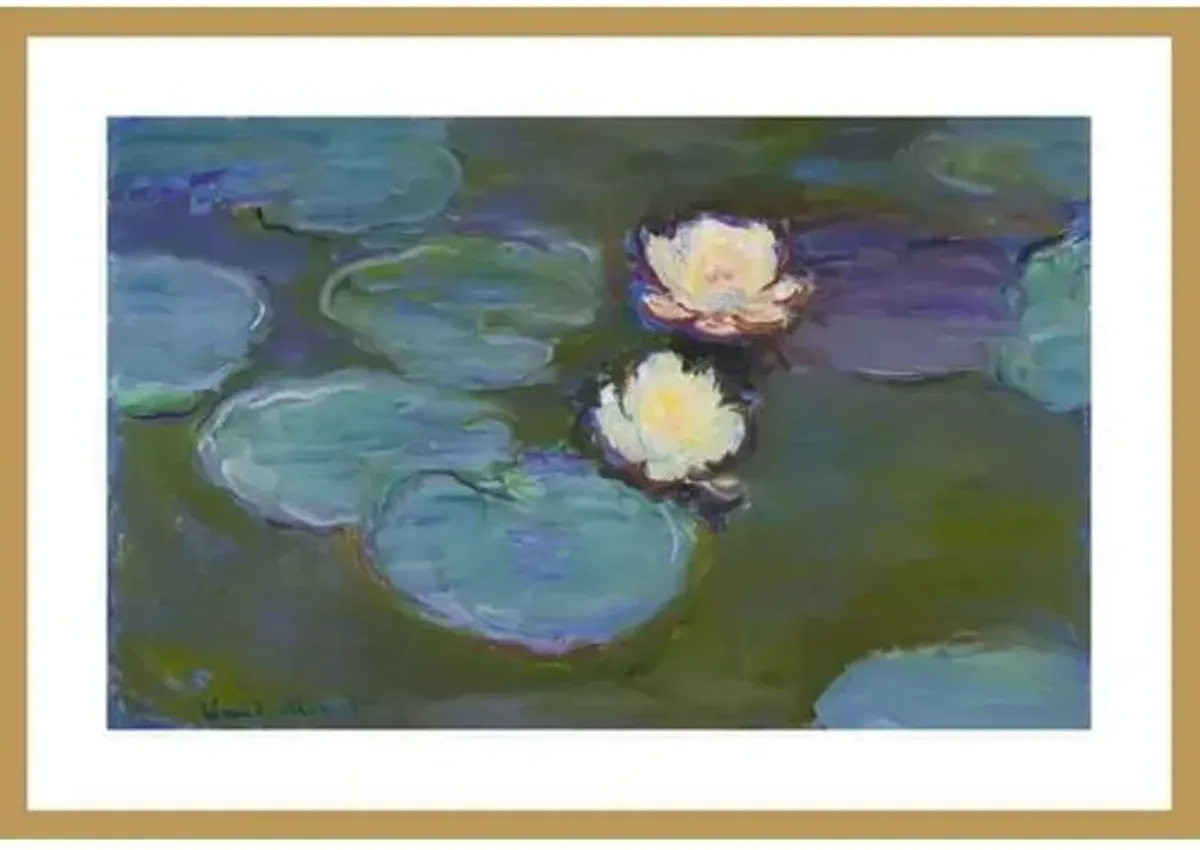 Nympheas by Claude Monet Framed Print - 1000Museums - Gold