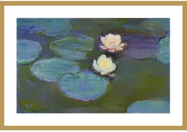 Nympheas by Claude Monet Framed Print - 1000Museums - Gold