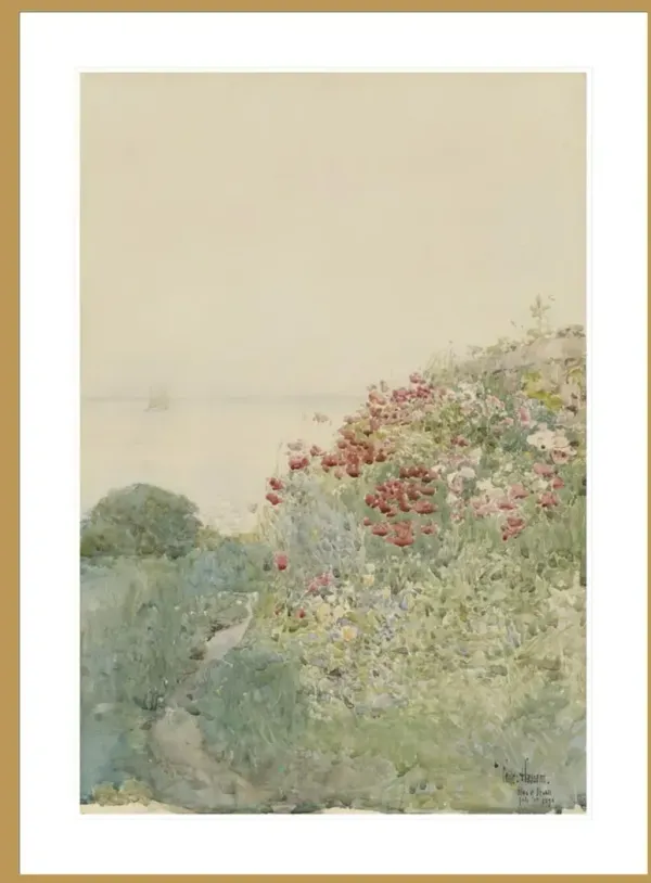 Field of Poppies Isles of Shoals by Childe Hassam Framed Print