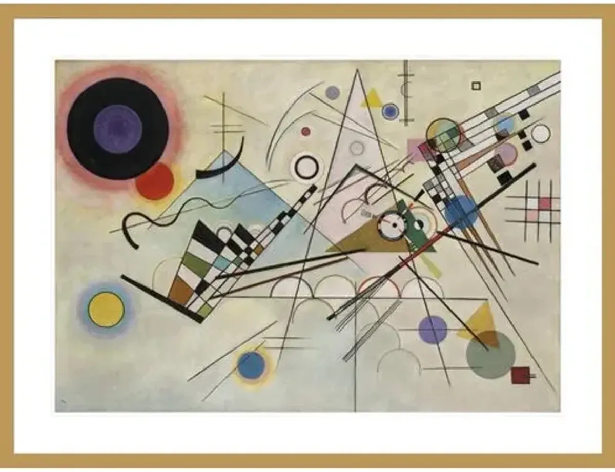 Composition 8 (Komposition 8) by Vasily Kandinsky Framed Print - 1000Museums - Gold