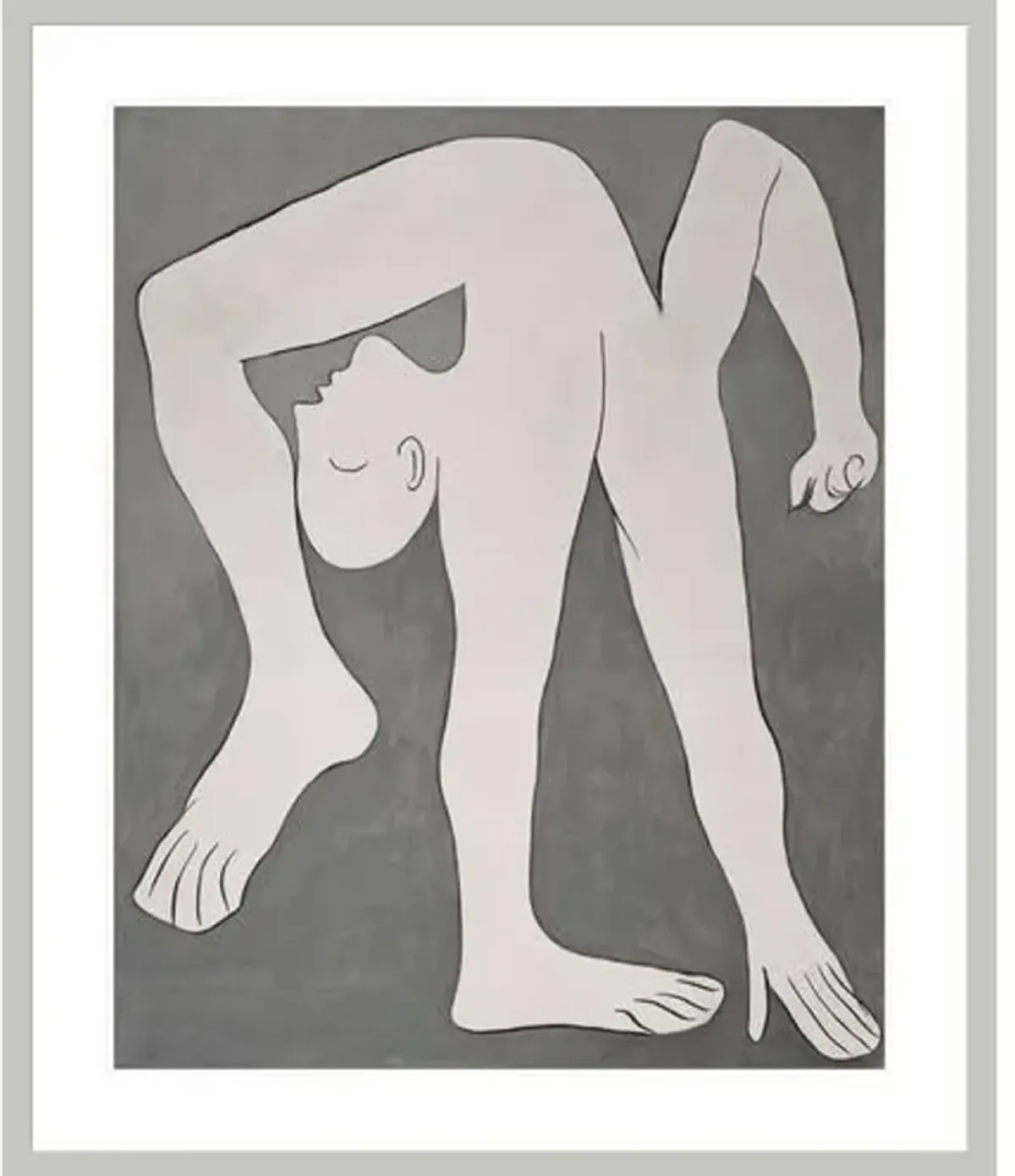 L'acrobate (The Acrobat) by Pablo Picasso Framed Print - 1000Museums - Silver