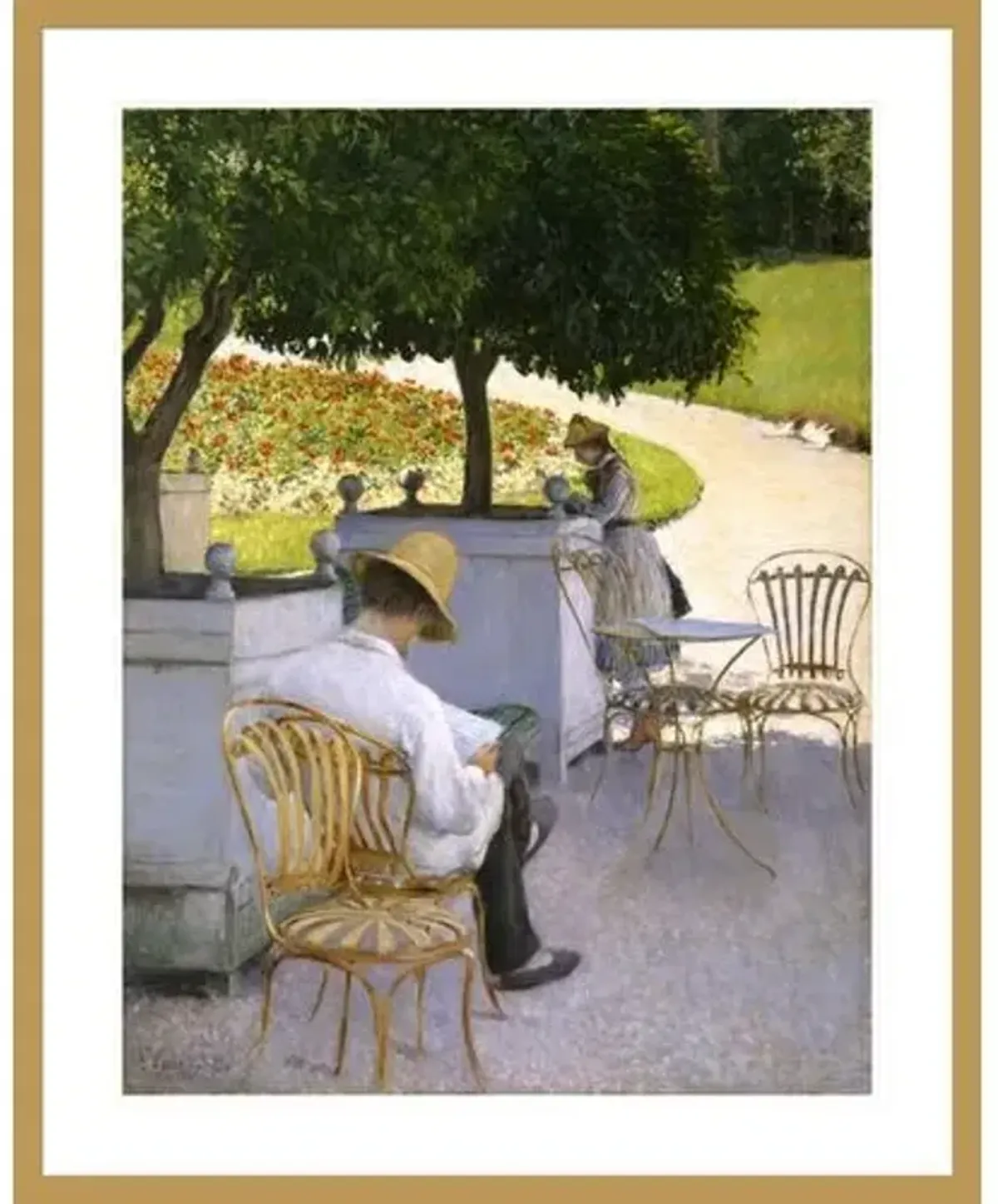 The Orange Trees by Gustave Caillebotte Framed Print - 1000Museums - Gold