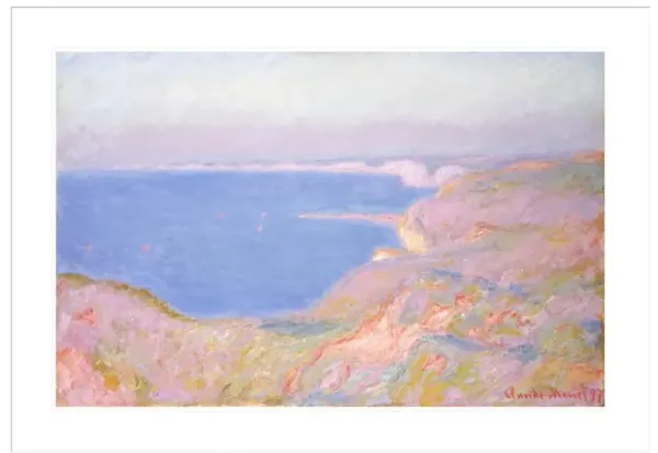 On The Cliffs Near Dieppe Sunset by Claude Monet Framed Print