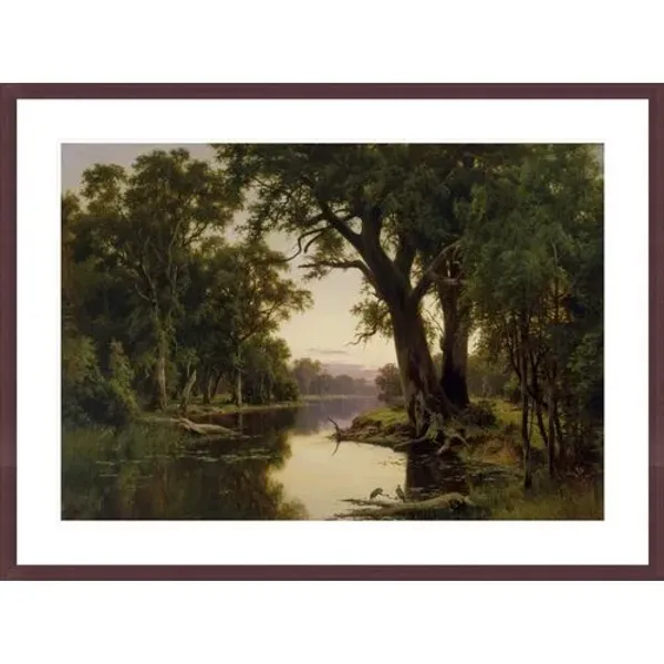 A billabong of the Goulburn Victoria by H.J. Johnstone Framed Print - 1000Museums - Brown