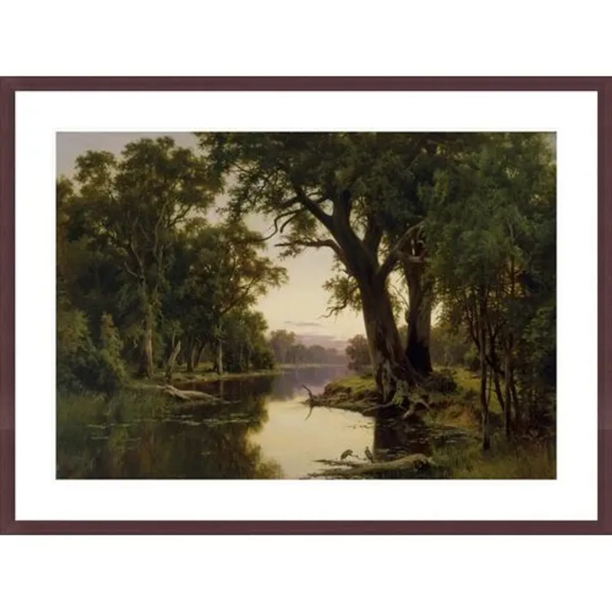 A billabong of the Goulburn Victoria by H.J. Johnstone Framed Print - 1000Museums - Brown