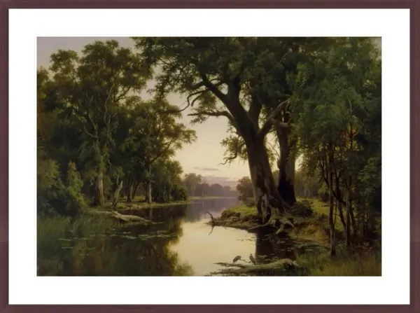 A billabong of the Goulburn Victoria by H.J. Johnstone Framed Print