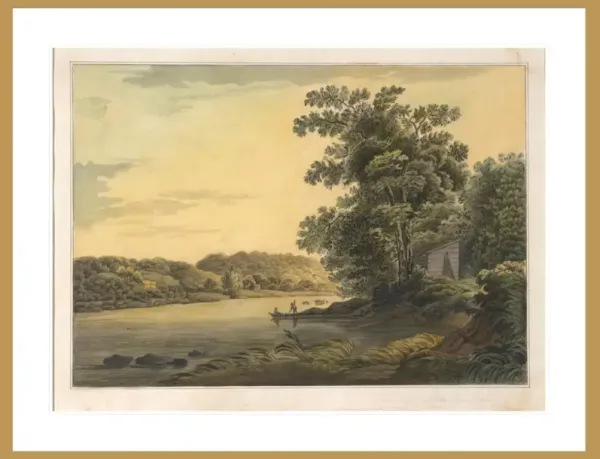 View Above the Falls of the Schuylkill by Joshua H. Shaw Framed Print