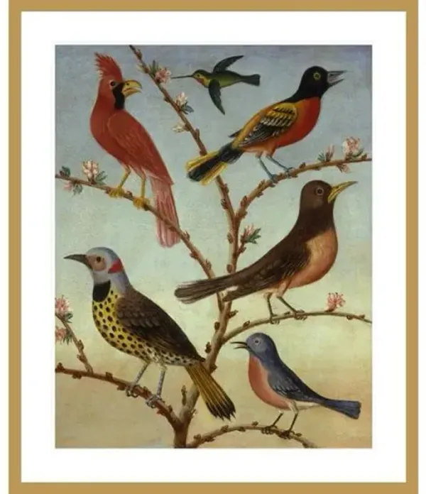 Birds by Thomas Coke Ruckle Framed Print - 1000Museums - Gold