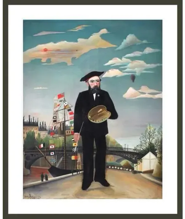 Myself: Portrait - Landscape by Henri Rousseau Framed Print - 1000Museums - Black
