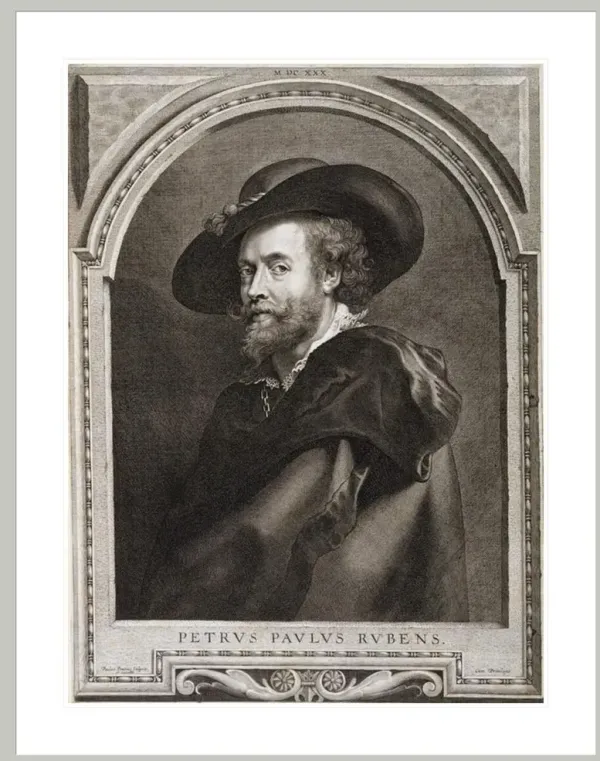 Portrait of Peter Paul Rubens by Paulus Pontius Framed Print