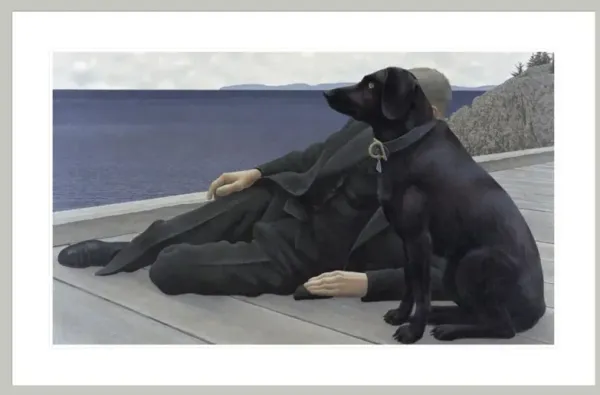Dog and Priest by Alex Colville Framed Print