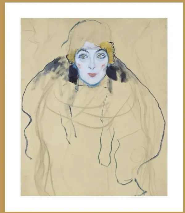 Head of a Woman by Gustav Klimt Framed Print