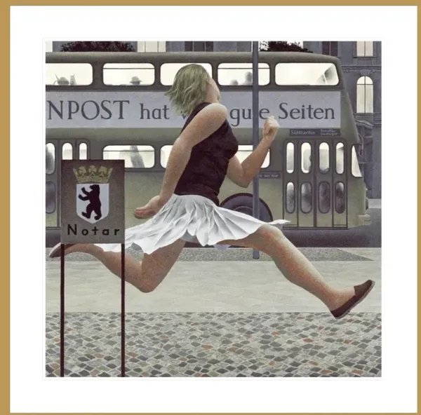 Berlin Bus by Alex Colville Framed Print