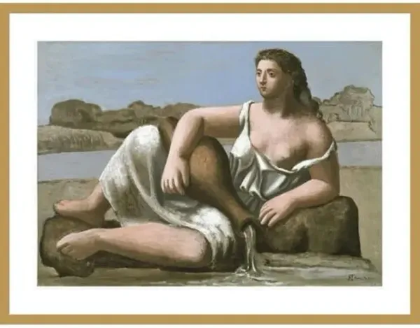 The Source (La Source) by Pablo Picasso Framed Print - 1000Museums - Gold