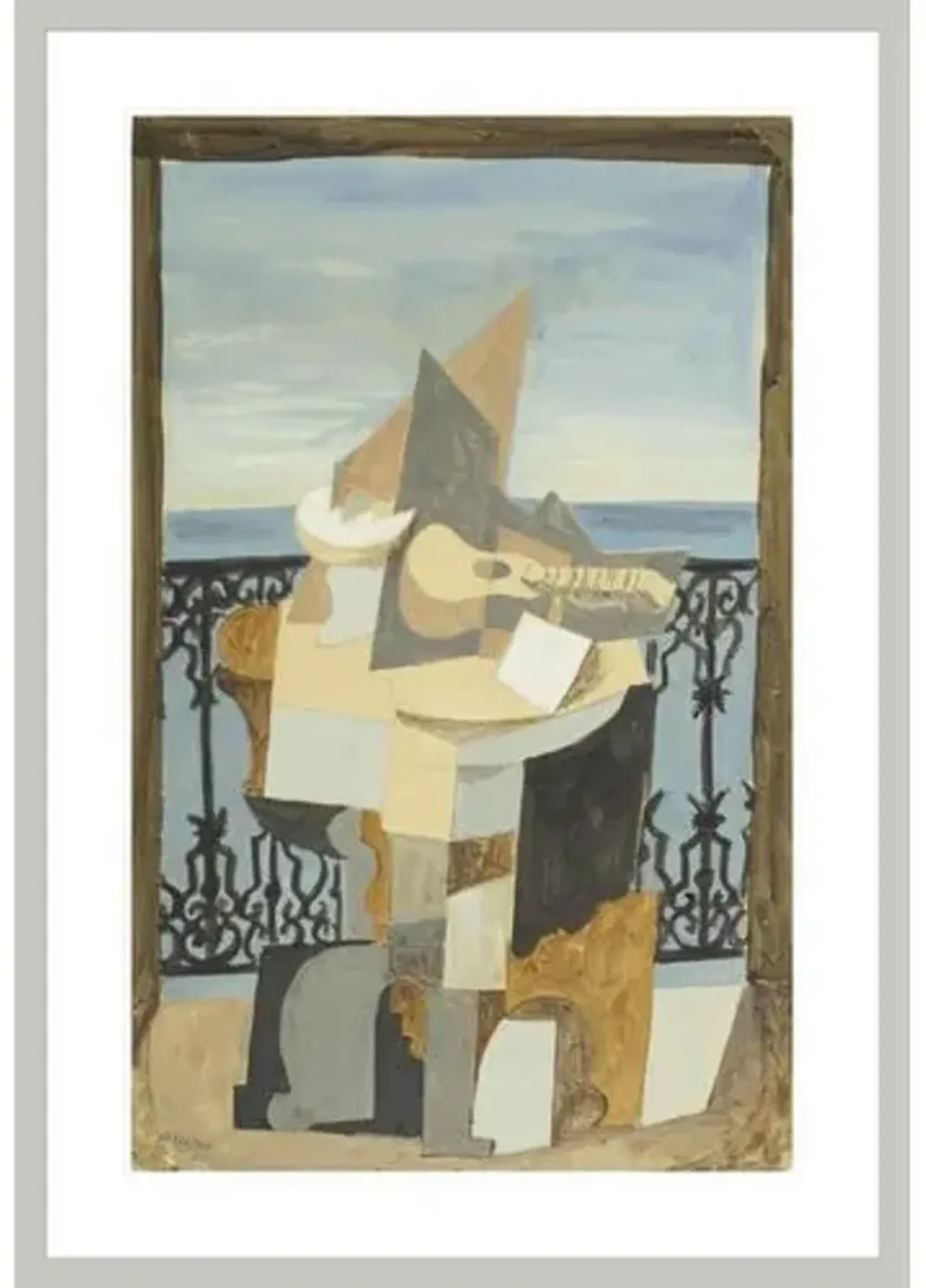 Still Life on a Pedestal Table in Front of a Window by Pablo Picasso Print - 1000Museums - Silver