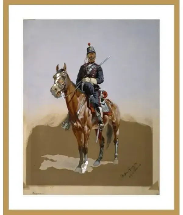 The Gendarme by Frederic Remington Framed Print - 1000Museums - Gold