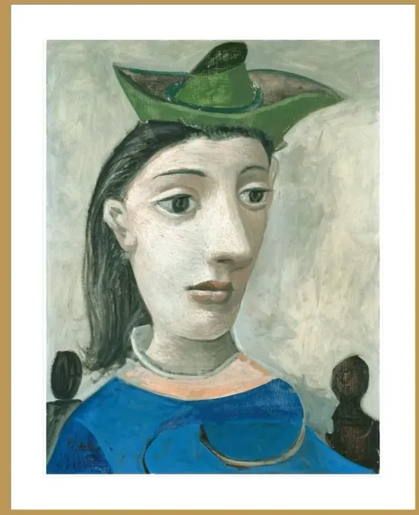 Woman with Green Hat by Pablo Picasso Framed Print