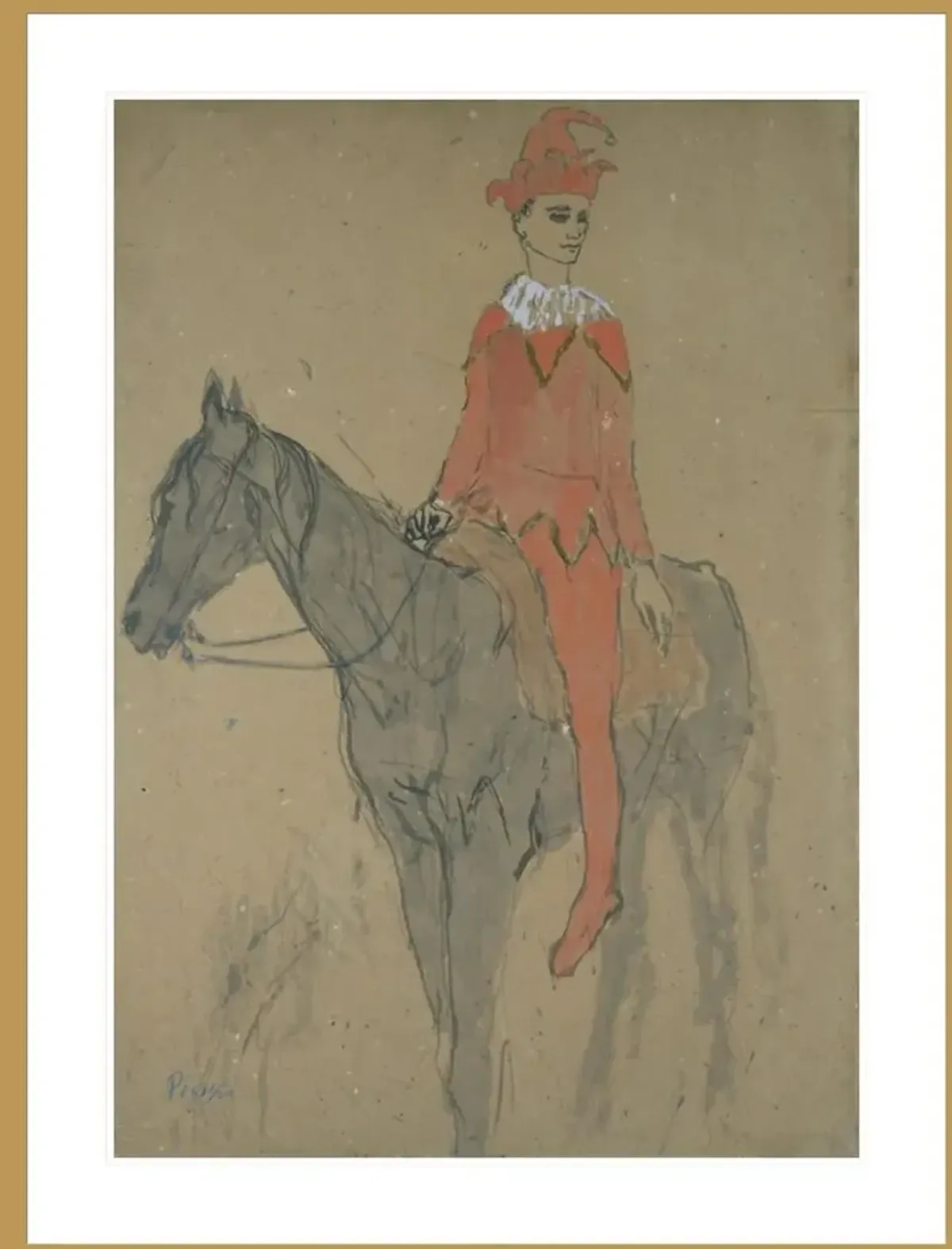 Jester on Horseback by Pablo Picasso Framed Print
