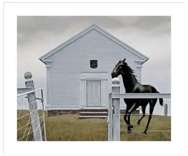 Church and Horse by Alex Colville Framed Print