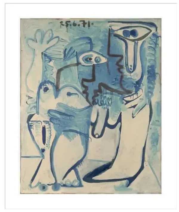 Couple by Pablo Picasso Framed Print - 1000Museums - White