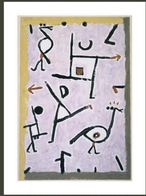 Nach Rechts Nach Links by Paul Klee Framed Print