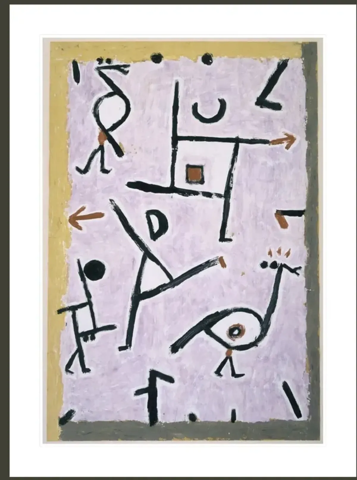 Nach Rechts Nach Links by Paul Klee Framed Print