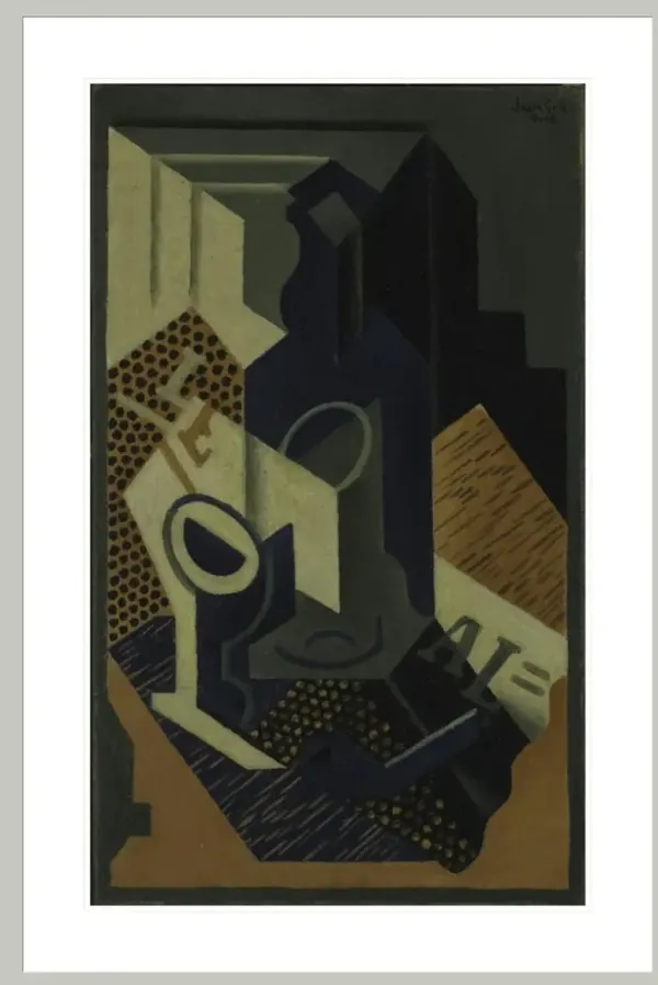 Bottle and Glass by Juan Gris Framed Print