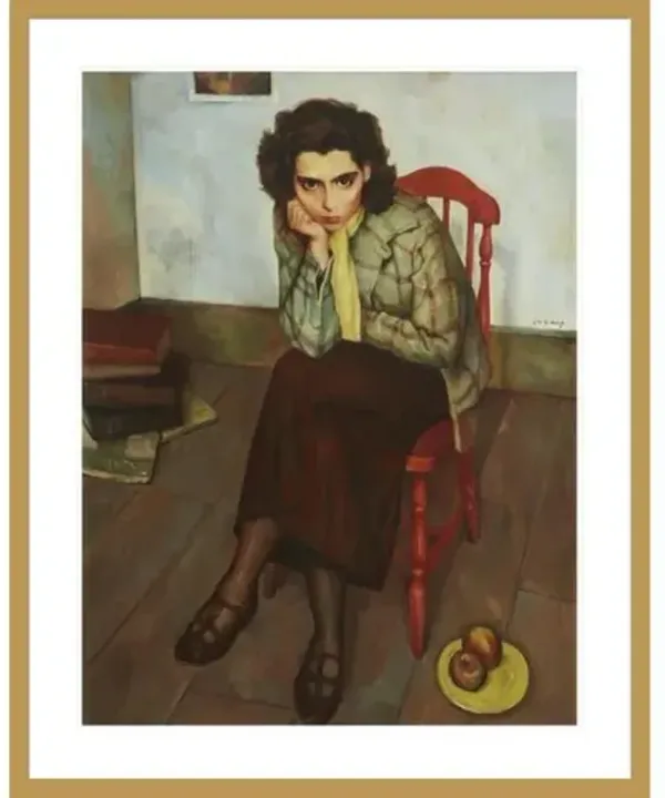 The Rebel (Elizabeth Ruskin) by Lew Davis Framed Print - 1000Museums - Gold
