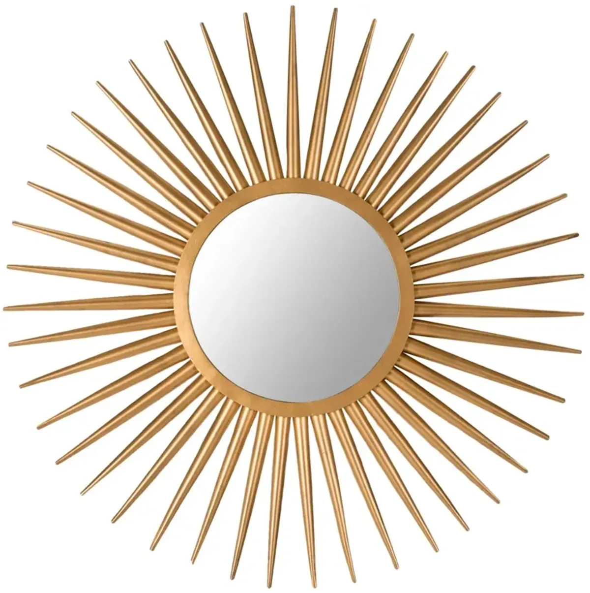 Kaeleen Iron Sunburst Wall Mirror, Gold