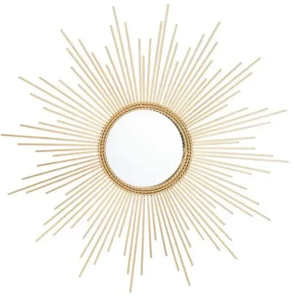 Erys Iron Sunburst Wall Mirror - Gold