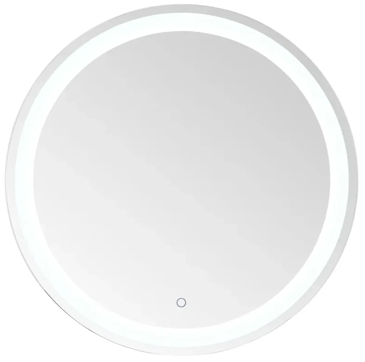 Elura 30" Round Illuminated LED Wall Mirror, Silver/White