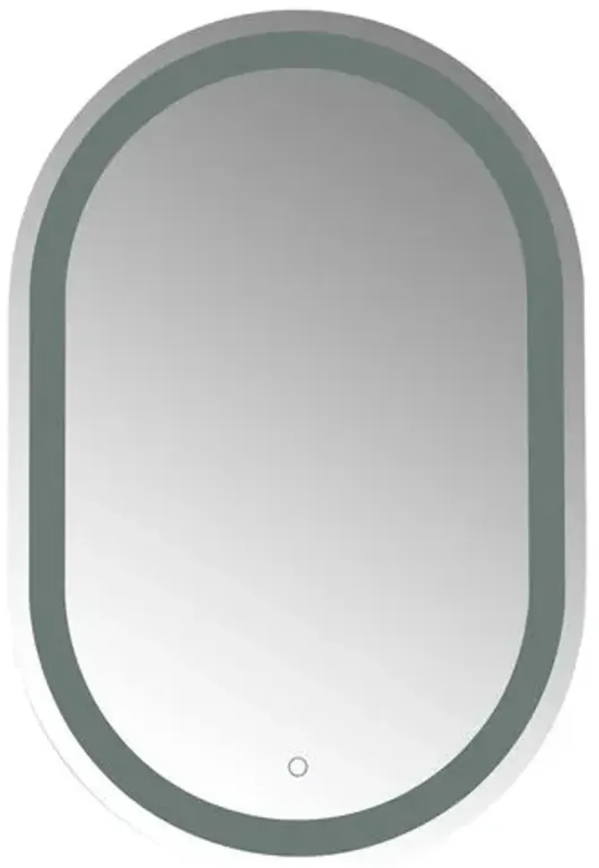 Morinen Oval Illuminated LED Wall Mirror - Silver/White