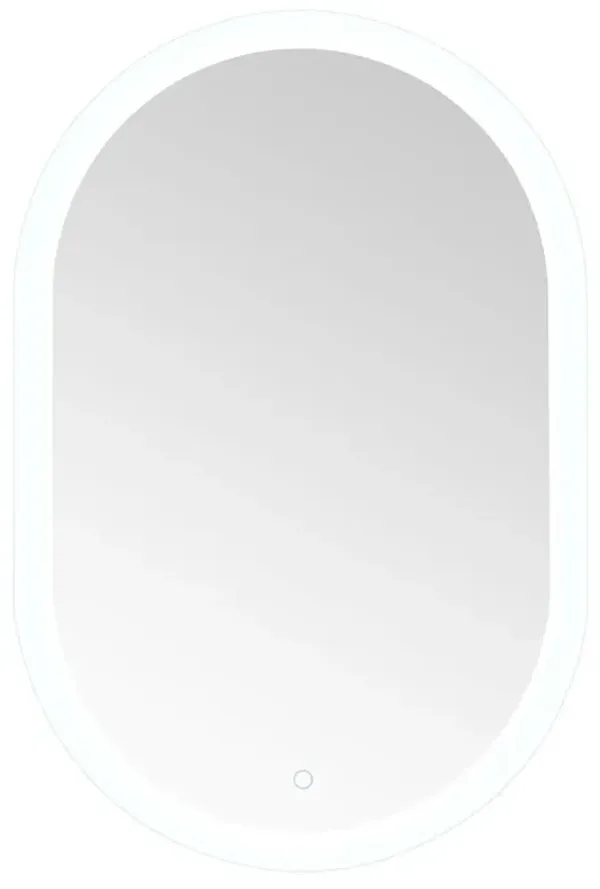 Neraian Oval Illuminated LED Wall Mirror, Silver/White