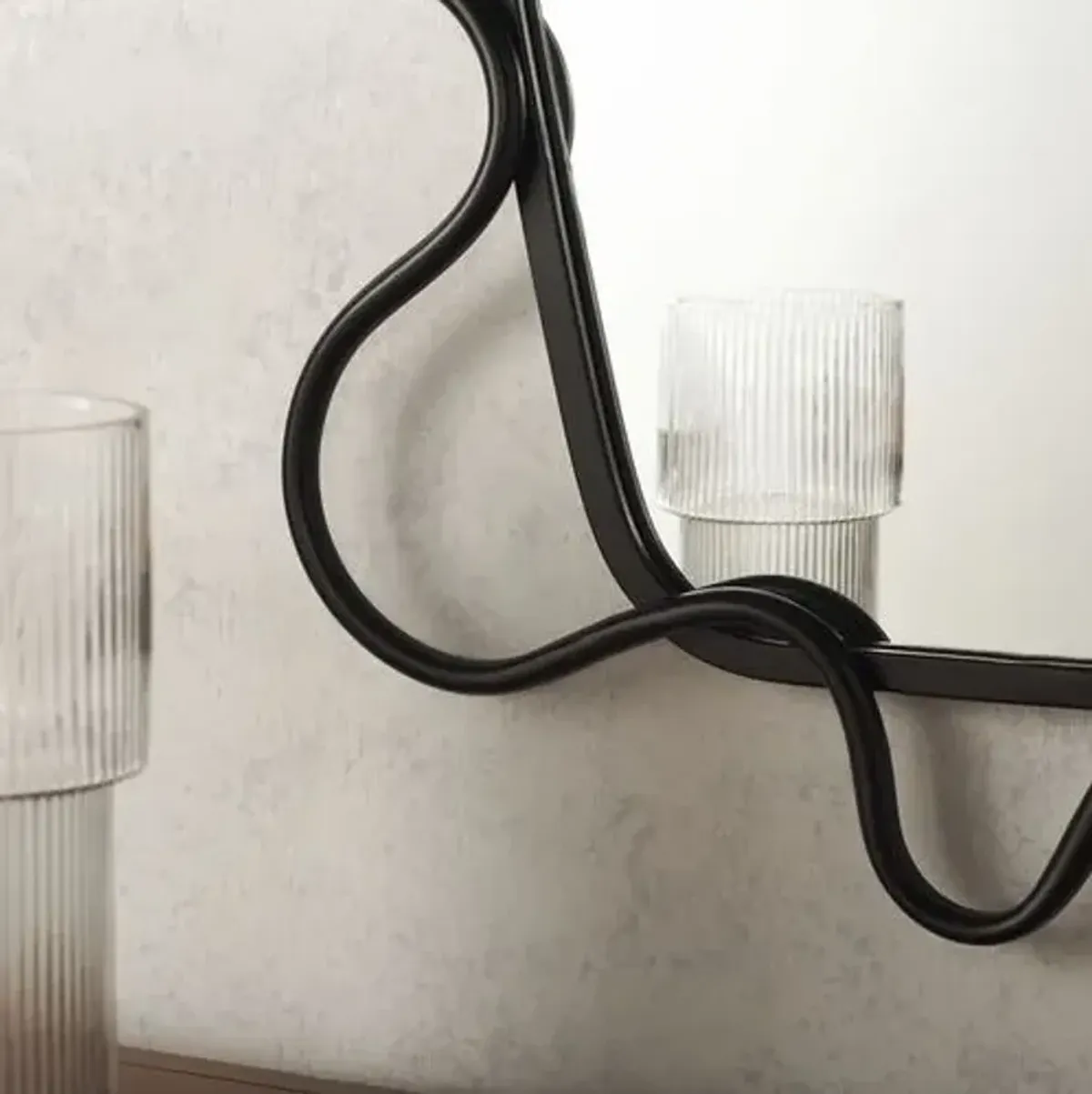Zylo Wavy Wall Mirror - Black