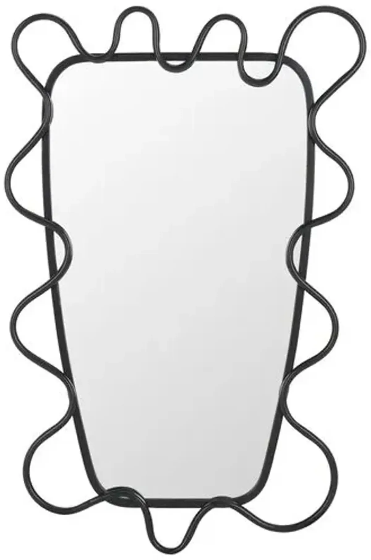 Zylo Wavy Wall Mirror - Black