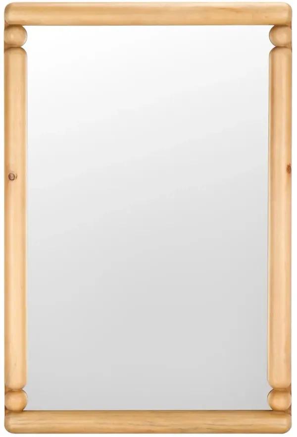 Oshenis Pine Wall Mirror, Beige