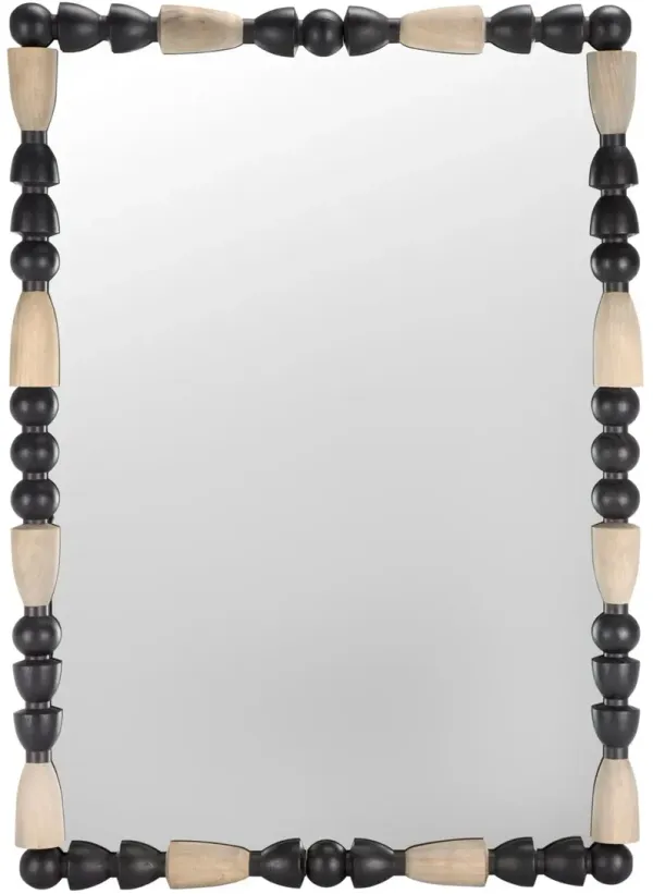 Myricka Pine Wall Mirror, Black/Grey