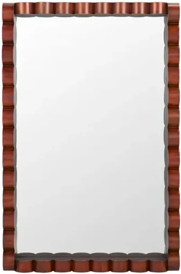 Ceydor Pine Wall Mirror - Walnut