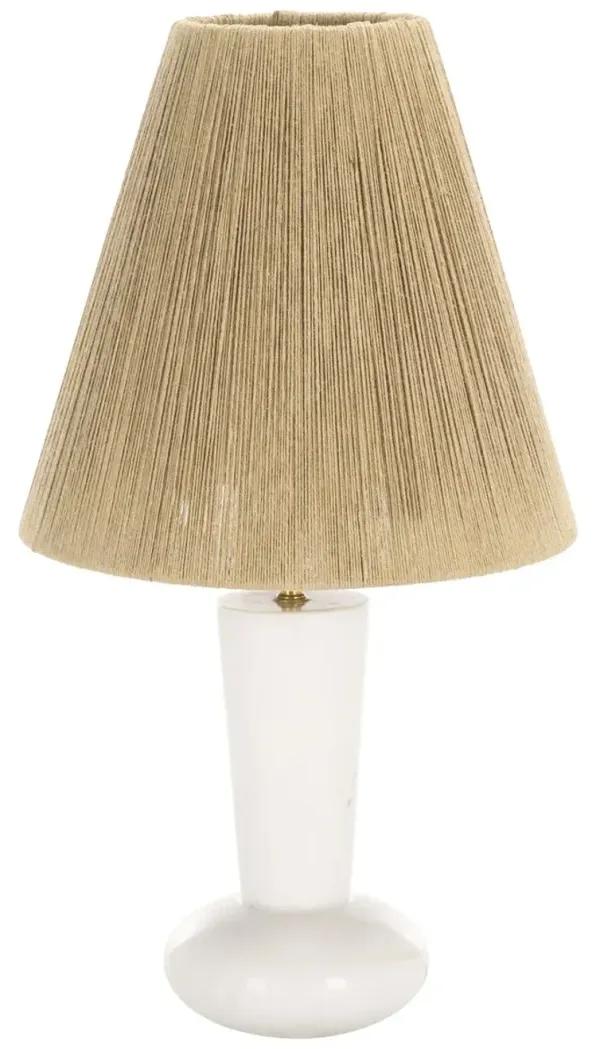 Thalenis Marble/Sisal Table Lamp - White/Natural