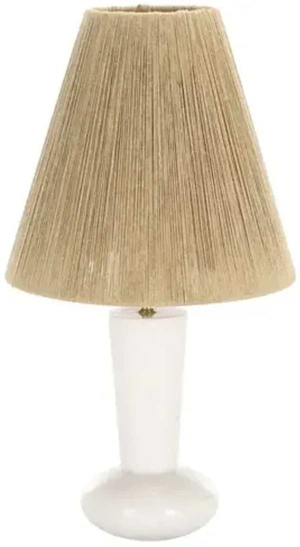 Thalenis Marble/Sisal Table Lamp - White/Natural