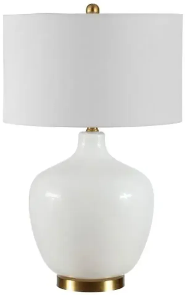 Sylissa Glass Table Lamp - Antique White