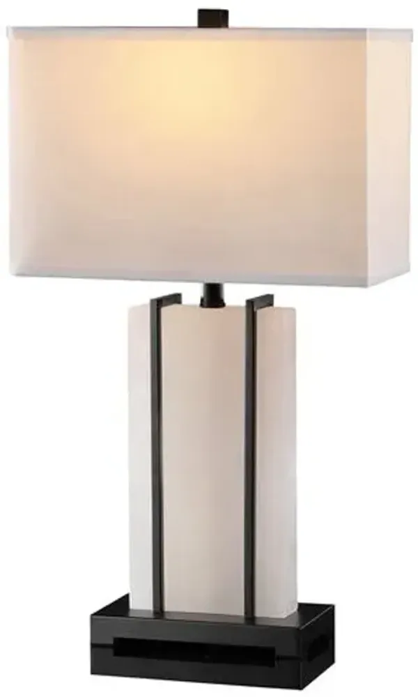 Lyricen Alabaster Table Lamp - Black/White