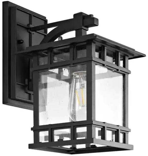 Neriel Outdoor Wall Lantern - Clear/Black