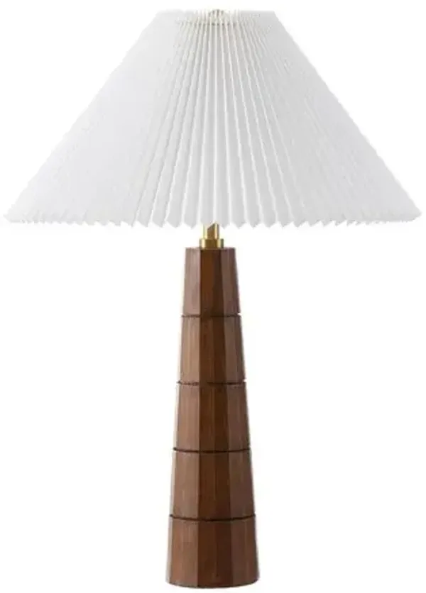 Varinel Table Lamp with Pleated Shade - Brown