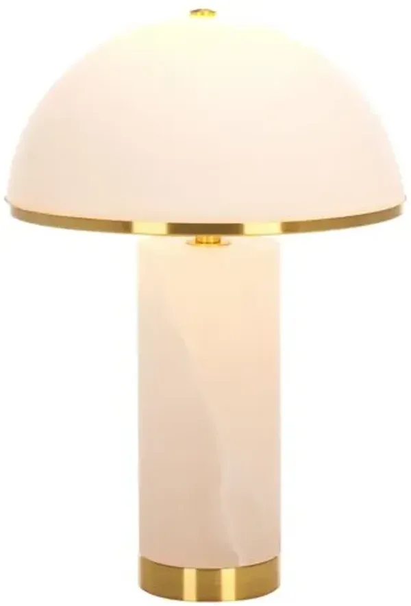 Calisyn Alabaster Table Lamp - Gold/White