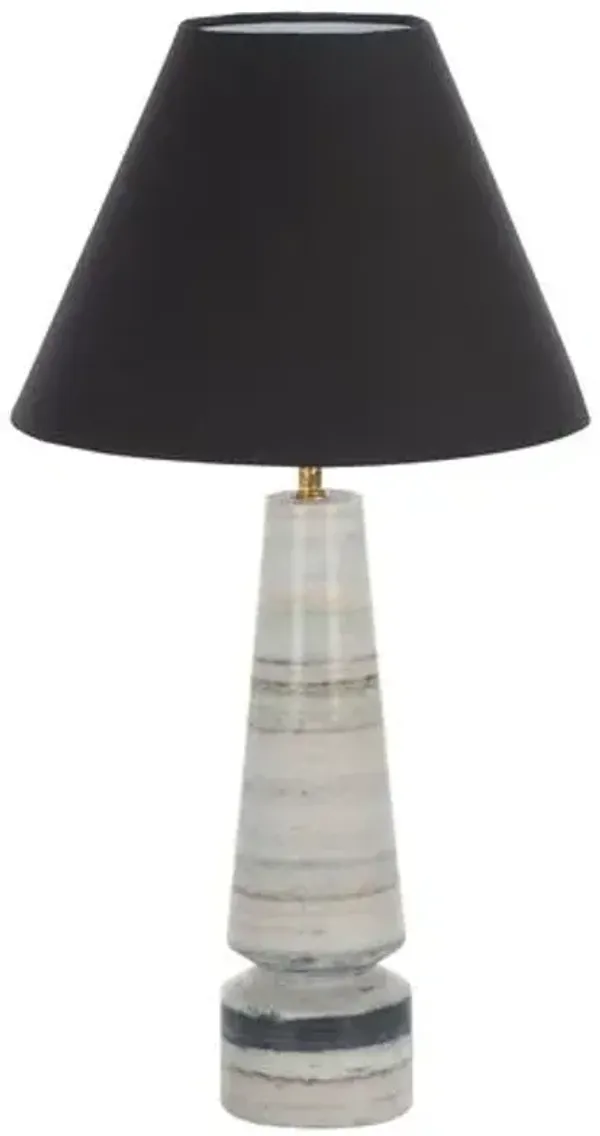 Nyra Marble Table Lamp - Off-White/Black