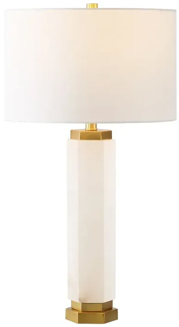 Solinan Alabaster Table Lamp - Gold/White