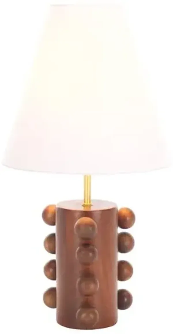 Nyronen Wooden Table Lamp - Walnut - Brown