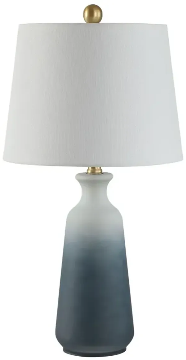 Tryn Glass Ombre Table Lamp - White/Blue
