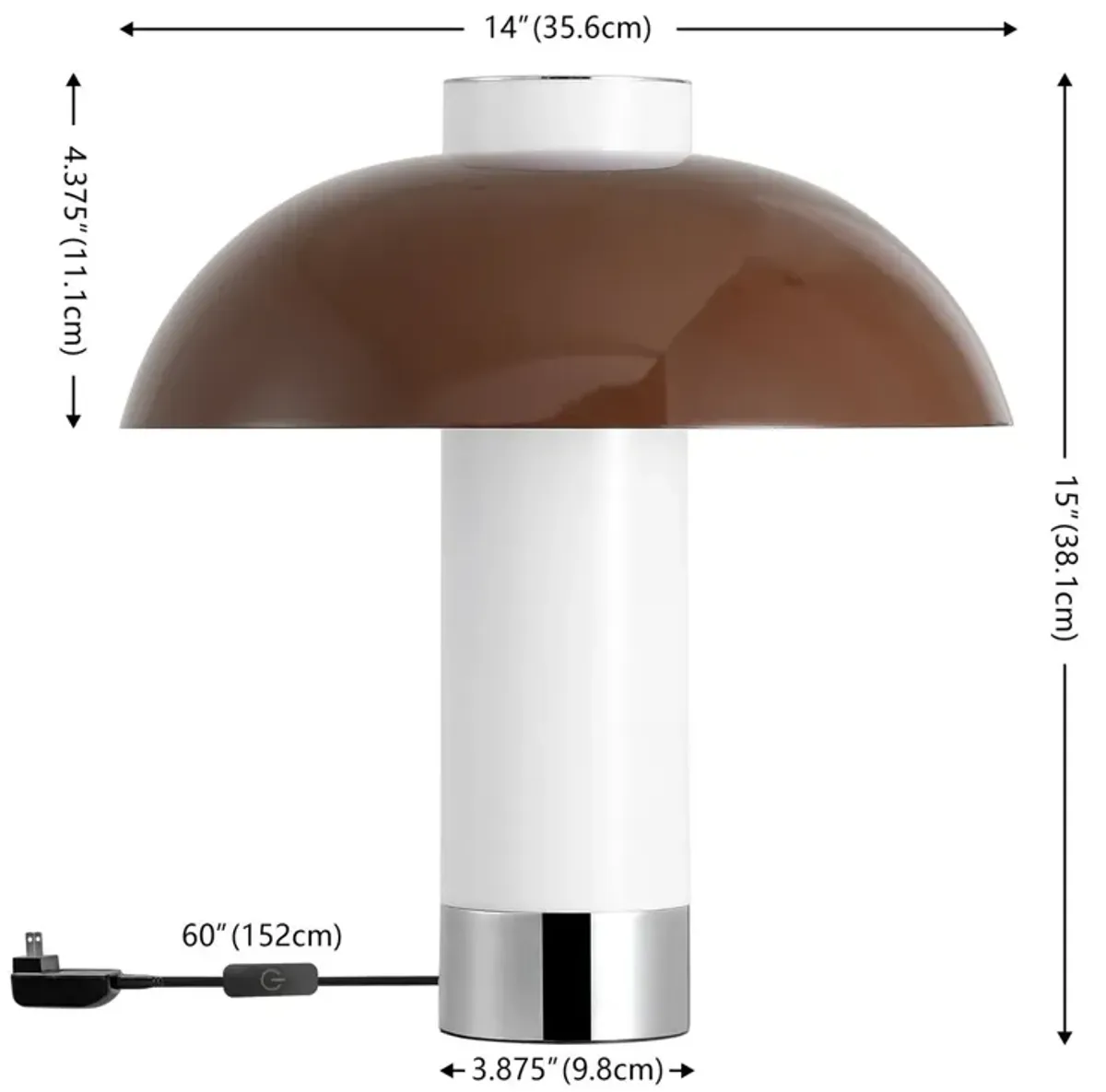 Zylah Table/Desk Lamp - Coffee/White - Brown